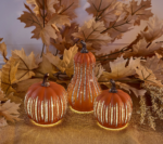 Set of 3 Mini Starry Night Glass Pumpkins & Gourd by Valerie